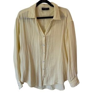 Lane Bryant Cream Button-Up Shirt